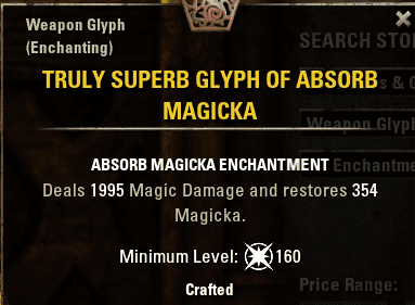 Magicka glyph ESO