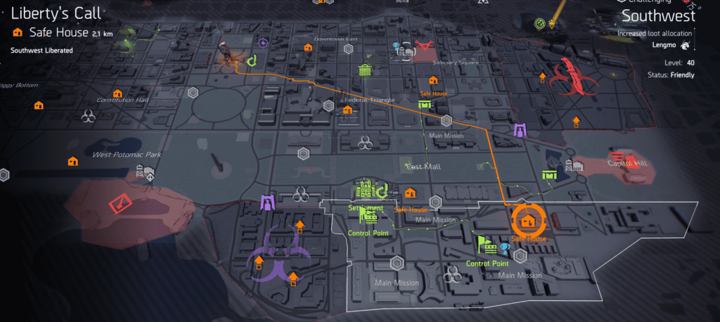 the Division 2 Liberty's Call Safe house Location